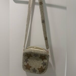 Elegant Star-Embellished Cream Boutique Shoulder Bag